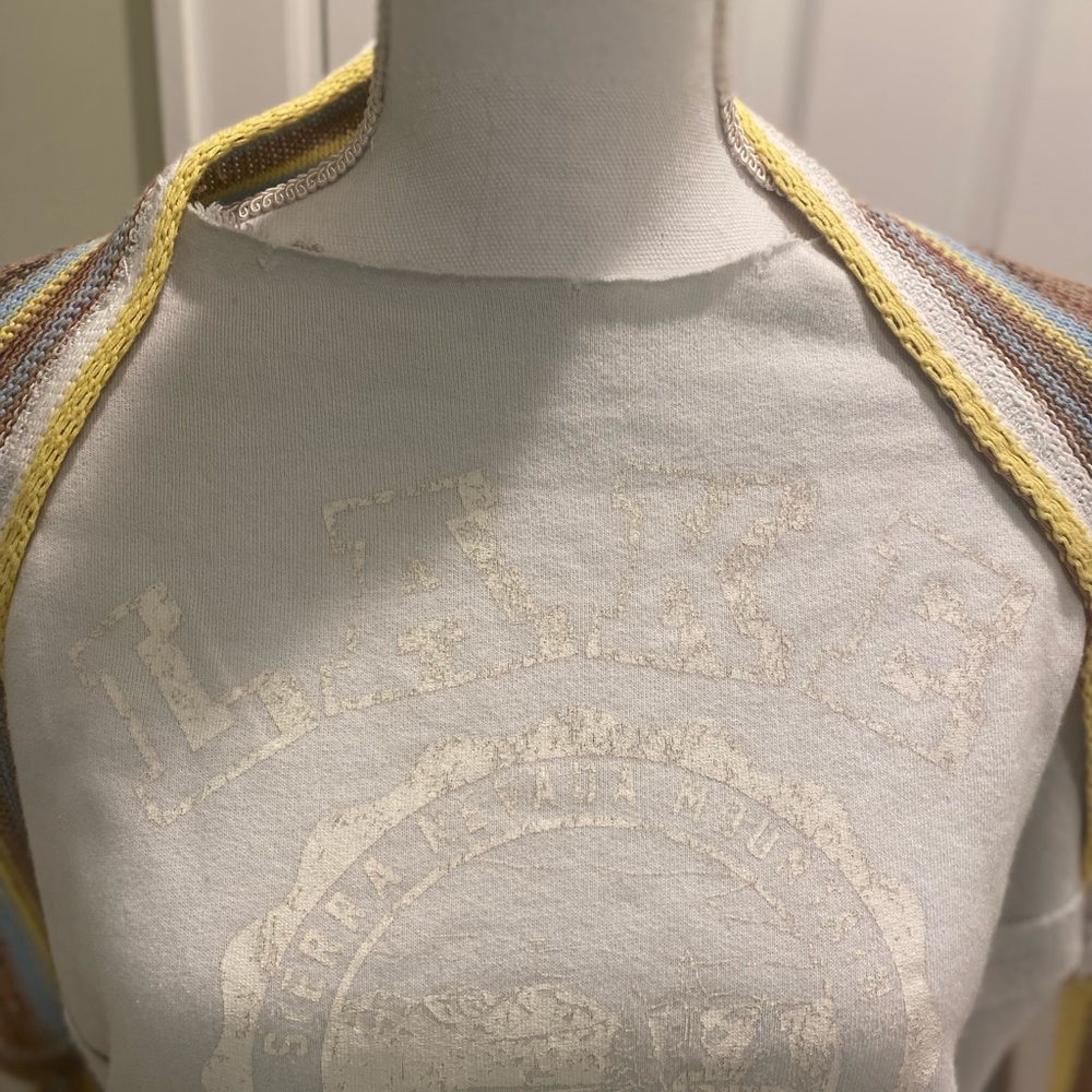 New Free People Lake Tahoe Crochet Sleeve Pullover size S - Picture 6 of 9